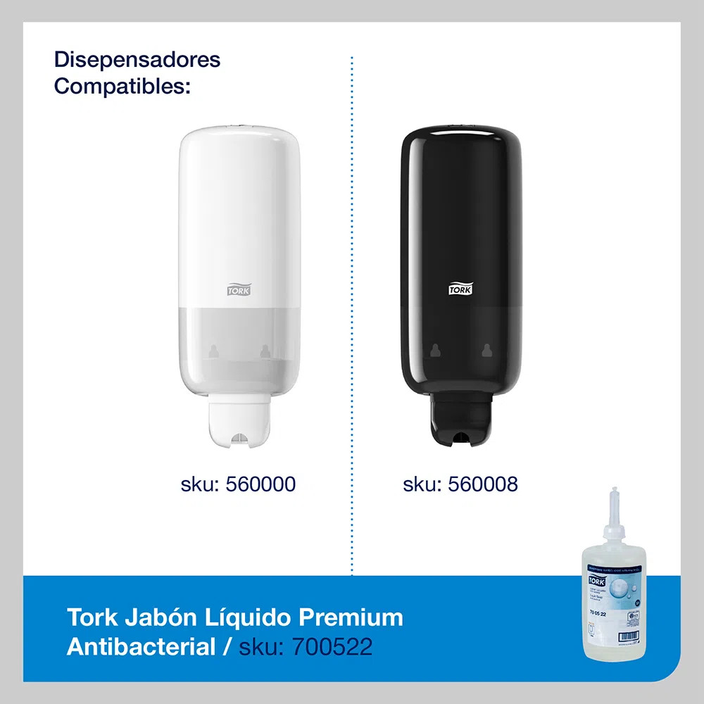 700522 Jabón liquido antibacterial Premium Tork® - Repuestos